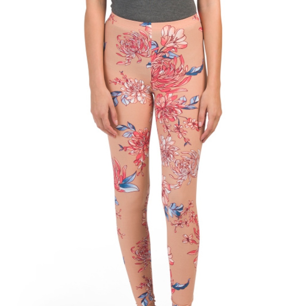 DEREK HEART Juniors Floral Print Leggings